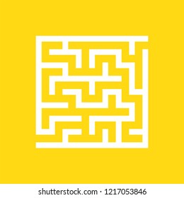 Abstract square maze. Game for kids. Puzzle for children. One entrance, one exit. Labyrinth conundrum. Flat vector illustration isolated on color background.