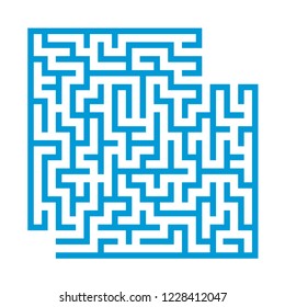 Abstract square maze. Game for kids. Puzzle for children. Labyrinth conundrum. Flat vector illustration. With place for your image. Find the right path