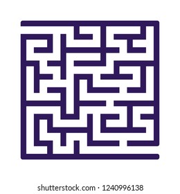 Abstract square maze. Game for kids. Puzzle for children. One entrance, one exit. Labyrinth conundrum. Flat vector illustration isolated on white background.