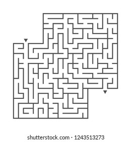 Abstract square maze. Game for kids. Puzzle for children. One entrance, one exit. Labyrinth conundrum. Flat vector illustration. With place for your image