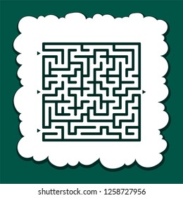 Abstract square maze. Game for kids. Puzzle for children. Find the right path. Labyrinth conundrum. Flat vector illustration isolated on color background