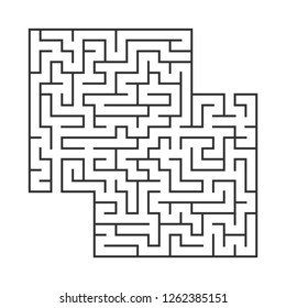 Abstract square maze. Game for kids. Puzzle for children.Labyrinth conundrum. Flat vector illustration isolated on white background. With place for your image
