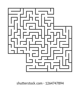 Abstract square maze. Game for kids. Puzzle for children.Labyrinth conundrum. Flat vector illustration isolated on white background. With place for your image