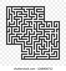 Abstract square maze. Game for kids. Puzzle for children.Labyrinth conundrum. Flat vector illustration isolated on transparent background. With place for your image