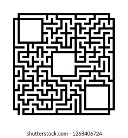 Abstract square maze. Game for kids. Puzzle for children.Labyrinth conundrum. Flat vector illustration isolated on white background. With place for your image