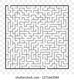 Abstract square maze. Game for kids. Puzzle for children.Labyrinth conundrum. Flat vector illustration isolated on transparent background