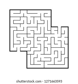 Abstract square maze. Game for kids. Puzzle for children. Labyrinth conundrum. Flat vector illustration isolated on white background. With place for your image