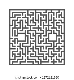 Abstract square maze. Game for kids. Puzzle for children. Labyrinth conundrum. Flat vector illustration isolated on white background