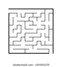 Abstract square maze. Game for kids. Puzzle for children. One entrance, one exit. Labyrinth conundrum. Flat vector illustration isolated on white background