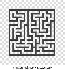 Abstract square maze. Game for kids. Puzzle for children. Labyrinth conundrum. Flat vector illustration isolated on white background