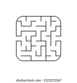 Abstract square maze. Game for kids. Puzzle for children. Labyrinth conundrum. Flat vector illustration isolated on white background