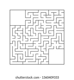 Abstract square maze. Game for kids. Puzzle for children. Labyrinth conundrum. Flat vector illustration isolated on white background