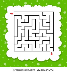 Abstract square maze. Game for kids. Puzzle for children. Labyrinth conundrum. Find the right path. Vector illustration.