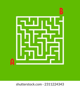 Abstract square maze. Game for kids. Puzzle for children. Labyrinth conundrum. Find the right path. .