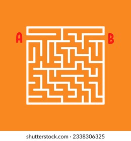 Resumen del laberinto cuadrado. Juego para niños. Rompecabezas para los niños. El acertijo laberíntico. Busque la ruta correcta. Ilustración vectorial.