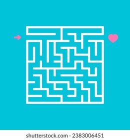 Abstract square maze. Game for kids. Puzzle for children. Labyrinth conundrum. Find the right path. Vector illustration.
