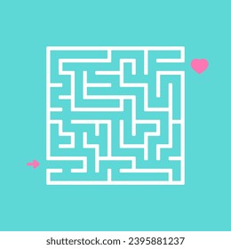 Abstract square maze. Game for kids. Puzzle for children. Labyrinth conundrum. Find the right path. Vector illustration.