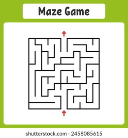 Abstract square maze. Game for kids. Puzzle for children. Labyrinth conundrum. Find the right path. Vector illustration.
