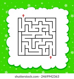 Abstract square maze. Game for kids. Puzzle for children. Labyrinth conundrum. Find the right path. Vector illustration.