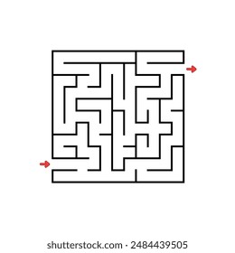 Abstract square maze. Game for kids. Puzzle for children. Labyrinth conundrum. Find the right path. Vector illustration.