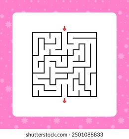 Abstract square maze. Game for kids. Puzzle for children. Labyrinth conundrum. Find the right path. Vector illustration.