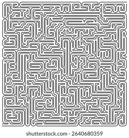 Abstract square maze. Game for kids. Puzzle for children. One entrances, one exit. Labyrinth conundrum. Simple flat vector illustration
