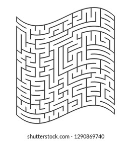 Abstract square maze. An interesting and useful game for children. Simple flat vector illustration isolated on white background