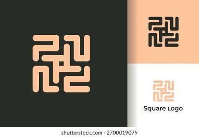 Abstraktes quadratisches Labyrinth Logo Design Vektor Identität Symbol Vektor Vorlage Design. Benutzerfreundlich, einfach zu bearbeiten.