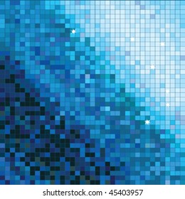 Abstract square mosaic background in blue tones