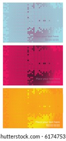 Abstract abstract square mosaic banner set, eps10