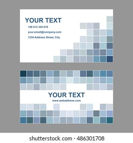 Abstract square mosaic design business card template