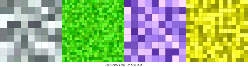 Abstract square mosaic pattern background set