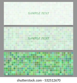 Abstract square mosaic pattern banner background set