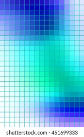 Abstract square mosaic tile blue and green background for any design, vertical format.