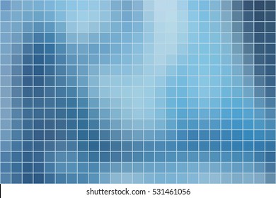 Abstract square mosaic tile blue background for any design, horizontal format.