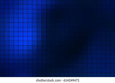 Abstract square mosaic tile dark blue and black background for any design, horizontal format.