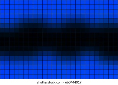 Abstract square mosaic tile dark blue and black background for any design, horizontal format.