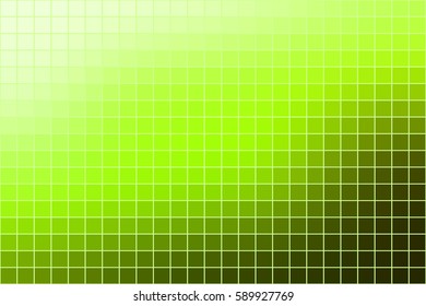 Abstract square mosaic tile green background, horizontal format.