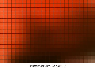 Abstract square mosaic tile orange background for any design, horizontal format.