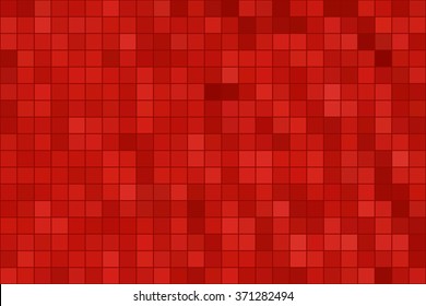 Abstract square mosaic tile red background for any design, horizontal format.