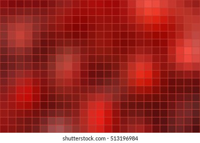 Abstract square mosaic tile red background, horizontal format.