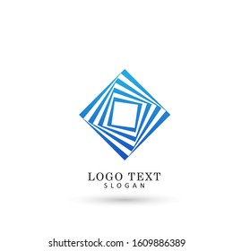Abstract Square Movement Logo. Symbol & Icon Vector Template.