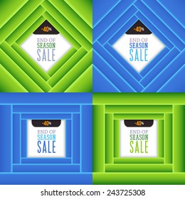 Abstract Square Movie Style Green End of Season Sale 