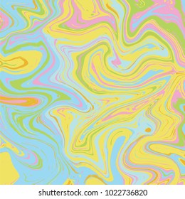 Abstract square multicolored marble texture for design. The effect of marbling. Modern drawing. Can be used for wallpapers, background, packing, poster, invitation. Vector illustration.