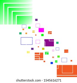 The Abstract Square on White ground for background