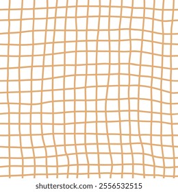 Abstract square orange grid paper. Hand drawn line illustration. Math squared seamless pattern for notebook sheet, template, scrapbooking, school design or stationery