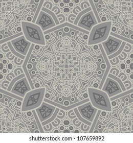 Abstract square ornamental pattern in grey color