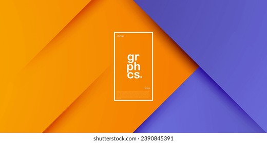 Abstract square overlap background for card graphics design. Orange and purple background elements. Eps10 vector