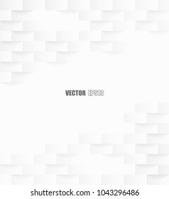 Abstract square paper geometric texture. white Background ,light and shadow .Vector
