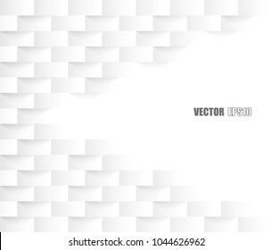 Abstract square paper geometric texture. white Background ,light and shadow .Vector
